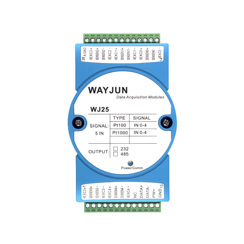 WJ25系列 5路熱電阻溫度信號轉(zhuǎn)RS-485/232遠(yuǎn)程IO模塊