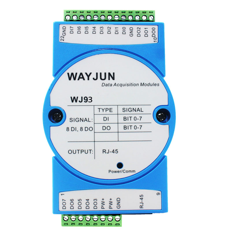 8路DI高速計數(shù)器，8路DO支持PWM輸出，Modbus TCP模塊 WJ93