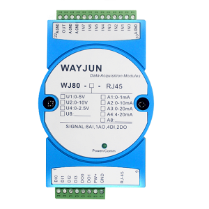 WJ80系列 八路4-20mA轉(zhuǎn)Modbus TCP網(wǎng)絡(luò)數(shù)據(jù)采集模塊